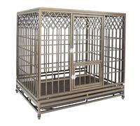 Perrera para Perros Jaula for Perros Mediana y Grande Golden Retriever Alaskan Samoyed Acero Inoxidable Tubo de galvanizado Jaula for Mascotas Plegable for Interiores(L)