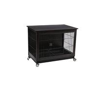 Perrera para Perros Jaula for Perros pequeños y medianos, Villa Interior for, con Sus Propios Rodillos, Libre de moverse(Negro,Grande)