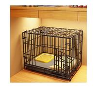 Perrera para Perros Small Dog Cage Medium Pet Fence Gate Indoor with Toilet Home Kennel(Negro)