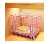 Perrera para Perros Small Dog Cage Medium Pet Fence Gate Indoor with Toilet Home Kennel(Pink)