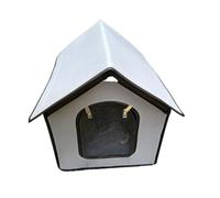 Perrera plegable impermeable para gatos para villa al aire libre, casa de mascotas para refugio de perros (gris, M)