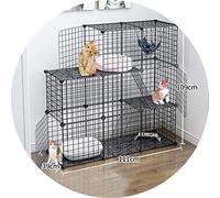 Perreras Jaula para Perros Bolígrafo De Metal para Perros Corralito para Cachorros Mascota Conejo Valla para Ejercicios Jaula para Gatos (Negro 111x39x109cm)