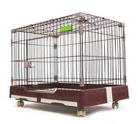 Perreras Jaula para Perros Interior Perros pequeños y medianos Valla de una Sola Capa con Inodoro Fácil de Limpiar Casa para Gatos Suministros para Mascotas Regalos (marrón 99x62x71cm)