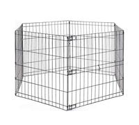 Perreras Jaula para Perros Valla De Alambre para Mascotas Interior De Seis Piezas Negra Plegable No Es Necesario Instalar Fácil De Limpiar (Negro 123 Cm)