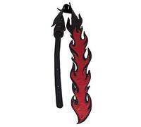 Perri's Leathers | Black/Red Flames Cut Out Guitar Strap - Leather | 2.5" Wide, Adjustable 41" to 56" Long (Bass, Electric and Acoustic Guitar Strap) Black/Red Flames Cut Out