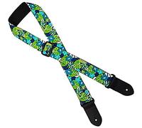 Perri's Leathers FWS15-7131 Nylon Ukulele Strap - 1.5", Blue Leaves