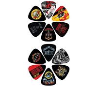 Perri's Leathers - Púas de guitarra con licencia oficial, paquete de 12, celuloide, mediano, multicolor, Guns N Roses (LP12-GNR1)