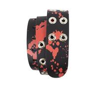 Perri's Leathers Ltd. - Blood Splatter - Correa de guitarra de cuero con ojales - Longitud ajustable - Para guitarras eléctricas, acústicas y bajos - Hecha en Canadá