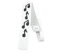 Perri's Leathers Ltd. - Correa de guitarra - Cuero - The Famous Collection - Music Notes - Blanco/Negro - Ajustable - Para guitarras acústicas/bajas/eléctricas - Fabricada en Canadá (BMN-1254)
