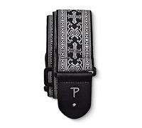 Perri's Leathers Ltd. - Correa de guitarra - Nylon - Jacquard - Plata Metálica - Ajustable - Para guitarras acústicas/bajas/eléctricas - Fabricada en Canadá (TWS-6548)