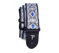 Perri's Leathers Ltd. - Correa de guitarra - Nylon - Jacquard - Plata Real - Ajustable - Para guitarras acústicas/bajas/eléctricas - Fabricada en Canadá (TWS-7277)