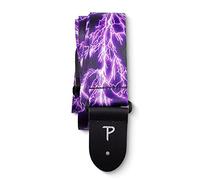 Perri's Leathers Ltd. - Correa de guitarra - Poliéster - Purple Lightning - Ajustable - Para guitarras acústicas/bajas/eléctricas - Fabricada en Canadá (LPCP-257)