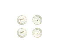 Perri's Leathers Ltd. - Pomo magnético - Potenciómetro para Guitarra - Blanco/Negro - Juego de 4 - Fabricado en Canadá (GNM-02)