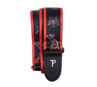 Perri's Leathers Ltd. - Slayer - Show No Mercy - Producto con licencia oficial - Correa de guitarra de poliéster - Longitud ajustable - Para guitarras eléctricas, acústicas y bajos - Hecho en Canadá