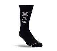 PERRI'S SOCKS, AC/DC Lightning Strikes Crew Socks, Officially Licensed Rock Band Socks, Cushioned Novelty Socks for Men and Women, Black, Large ACA301-001-L