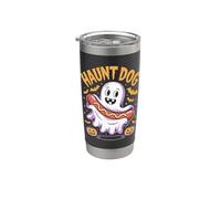 Perrito caliente con forma de fantasma divertido de Haunt Dog para Halloween Vaso térmico de acero inoxidable de doble pared
