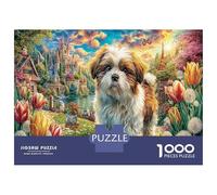 Perrito fantasía Carteón Grueso Flores Paquete De Rompecabezas Amantes del Rompecabezas De La Familia Puzzle De Alivio del Estrés Entrenamiento Cerebral 70x50cm/1000pcs