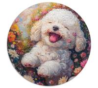Perrito Lindo Rompecabezas De 1000 Piezas Rompecabezas Redondo 1000pcs (67.5x67.5cm) Regalos para Adultos Y Niños Redondo Puzzle DIY Descompresión