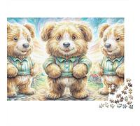 Perrito Mágico 1000 Piece Recycled Cardboard Camisa Perro Jigsaw Puzzle Set Brain Training Home Fun Great Gift for Puzzle Enthusiasts Family Friends 38x26cm/1000pcs