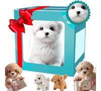 Perrito Robot Realista 2026, Perro Robot Inteligente Que Actúa como Un Cachorro De Verdad - Sonidos Realistas, Camina, Ladra, Perrito Robótico Interactivo, Mascota Realista White