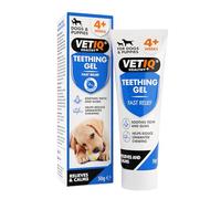 Perrito VetIQ Gel para la dentición, 50 g, alivia el dolor de las encías, reduce la masticación no deseada durante la dentición, contiene aceites de manzanilla, menta y clavo, elimina el aliento de los perros y cachorros a partir de 4 semanas