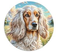 Perro afganoJuego De Rompecabezas Redondo 1000 Piezas Conperro Mascota para Usar En Salas De Estar O Bibliotecas 1000pcs (67.5x67.5cm)