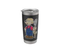 Perro Agricultor Horca Granja Vaso térmico de acero inoxidable de doble pared