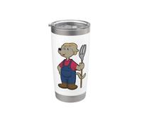 Perro Agricultor Horca Granja Vaso térmico de acero inoxidable de doble pared