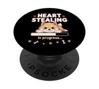 Perro Akita Inu con forma de corazón, divertido regalo para un cachorro de Akita PopSockets PopGrip Adhesivo