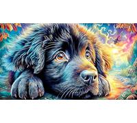 Perro Akita observando Peces koi Junto a una Cascada Puzzle de 1000 Piezas para Adultos - Juego Extremadamente diFícil & Estimulante Idea 75x50/1000pcs