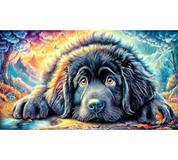 Perro Akita observando Peces koi Junto a una Cascada Puzzle para Adultos de 1000 Piezas - Juego edugatoivo & Relajación Idea Adultos 38x52/1000pcs