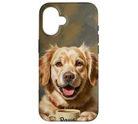Perro Amante del Café Paws and Sip Art Cute Pet Carcasa para iPhone 16