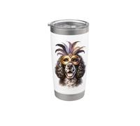 Perro American Water Spaniel Terrier Mardi Gras Vaso térmico de acero inoxidable de doble pared
