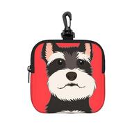 Perro Amigo Schnauzer,Bolsa de Almacenamiento Cuadrada con Cremallera, Monedero de Neopreno, Carteras pequeñas, Monedero pequeño, Monedero