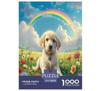 Perro Arco Iris Rompecabezas Imposible,desafío para Adultos Entretenimiento Creativo 1000 Piezas Obra De Arte De Juego De para Adultos Y Niños Mayores De 12 Años 38x26cm/1000pcs