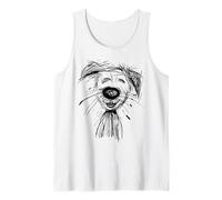Perro Arte Abstracto Retrato Dibujo Caprichoso Amante del Camiseta sin Mangas