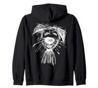 Perro Arte Abstracto Retrato Dibujo Caprichoso Amante del Sudadera con Capucha