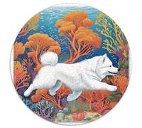 Perro Ártico Blanco Puzzle de 1000 Piezas Papel para Adultos Escena de Coral Submarino Relajación Decoración Hogar Regalo Familia Enfoque 1000pcs (67.5x67.5cm)