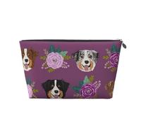 Perro Australiano Perro Pastor Australiano Floral, Bolsa de artículos de tocador Bolsa de Maquillaje Bolsa de cosméticos Bolsa de artículos de tocador de Viaje portátil