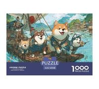 Perro Aventura Barco Paisaje Puzzle de 1000 Piezas Puzzle para Adultos Papel Ocio concentración decoración Familiar Regalo 52x38cm/1000pcs