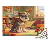 Perro Aventurero Puzzle de 1000 Piezas Material Papel Puzzle para Adultos Escena Divertida en Habitación Relajación Interacción Familiar Decoración Regalo 38x26cm/1000pcs