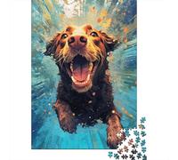 Perro Bajo el Agua Puzzle de 1000 Piezas Cartón para Adultos Ambiente Feliz Mejora Atención Familiar 52x38cm/1000pcs