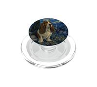 Perro Basset Hound Van Gogh Noche Estrellada PopSockets PopGrip para MagSafe