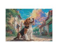 Perro Beagle Camino Forestal Rompecabezas 300 Piezas Cartón para Niños Mayores 14 Años Entretenimiento Casa Terapia Relajación Ocio Doméstico Detalle Único Original 300 PCS