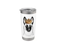 Perro belga malinois con corona Vaso térmico de acero inoxidable de doble pared