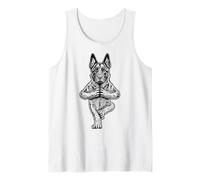 Perro Belga Malinois Yoga Perros Divertidos Asana Tree Pose Camiseta sin Mangas