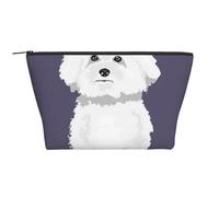 Perro Bichón Frisé Blanco, Bolsa de artículos de tocador Bolsa de Maquillaje Bolsa de cosméticos Bolsa de artículos de tocador de Viaje portátil