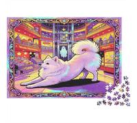 Perro Blanco Puzzle de 1000 Piezas Papel para Adultos Escena Nocturna Teatro Relajación Enfoque Familia Regalo Decoración Hogar 38x26cm/1000pcs