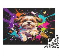 Perro Bonito Arte Colorido Puzzle de 1000 Piezas para Adultos Papel Relajación Interacción Deco Regalo 70x50cm/1000pcs