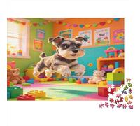 Perro Bonito Habitación Infantil Puzzle de 1000 Piezas Papel para Adultos Puzzle para Toda la Familia Entorno Interior Relajación Regalo 38x26cm/1000pcs